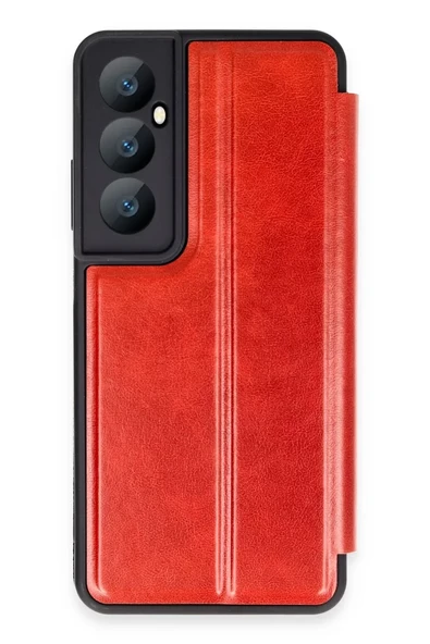Newface Realme C65 Kılıf Flip Cover - Kırmızı ürün görseli 1
