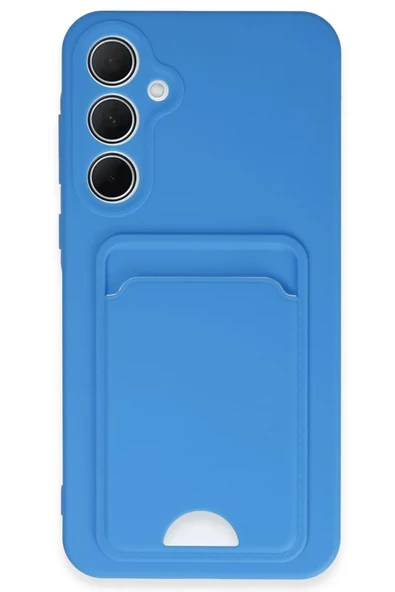 Newface Samsung Galaxy A35 5G Kılıf Kelvin Kartvizitli Silikon - Mavi ürün görseli 1