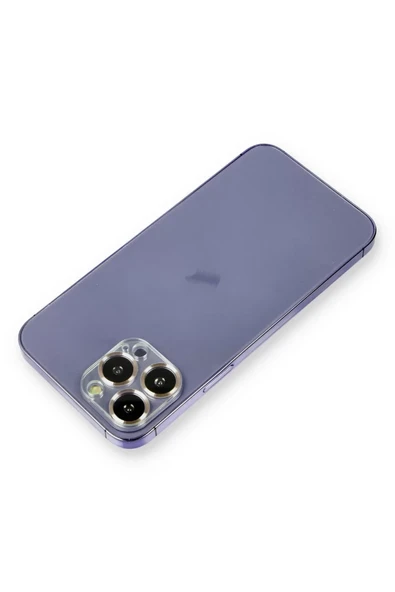 Newface Apple iPhone 12 Pro Max Metal Kamera Lens Koruma Cam - Gold ürün görseli 1