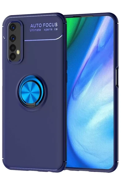 Newface Realme 7 Kılıf Range Yüzüklü Silikon - Mavi ürün görseli 1