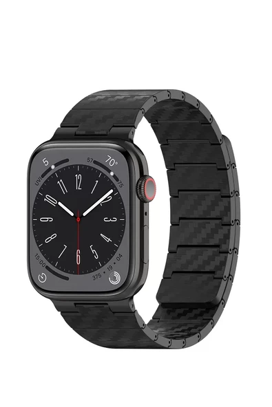 Movenchy Apple Watch 45mm Carbon Steel Kordon - Siyah ürün görseli 1