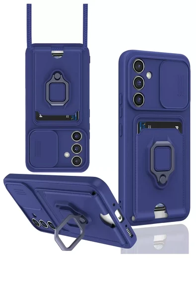 Newface Samsung Galaxy A05S Kılıf Zuma Kartvizitli Yüzüklü Silikon - Lacivert ürün görseli 1