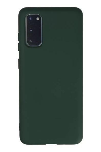 Newface Samsung Galaxy S20 Kılıf Nano içi Kadife Silikon - Koyu Yeşil ürün görseli 1
