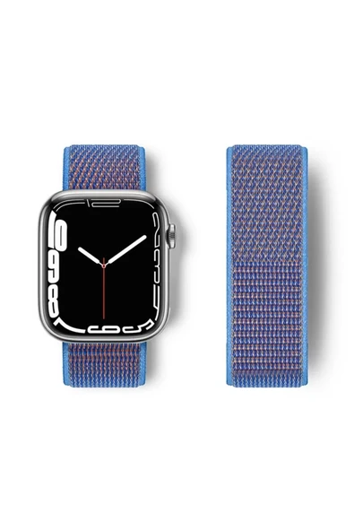 Newface Apple Watch 42mm Hasırlı Cırtcırtlı Kordon - Mor ürün görseli 1
