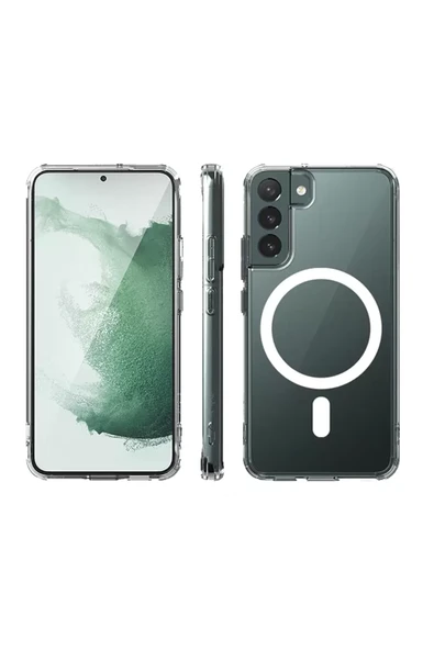 Newface Samsung Galaxy S22 Plus Kılıf Magneticsafe Şeffaf Silikon - Şeffaf ürün görseli 1