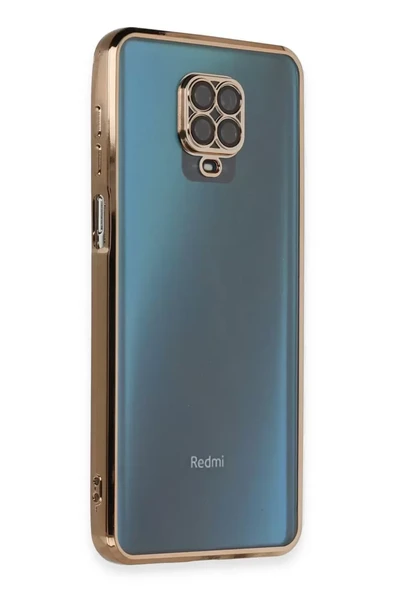 Newface Xiaomi Redmi Note 9 Pro Kılıf Razer Lensli Silikon - Gold ürün görseli 1