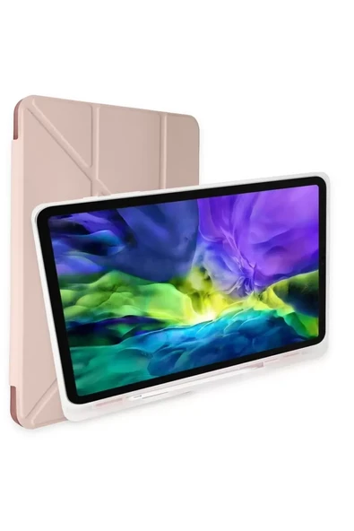 Newface Samsung Galaxy P610 Tab S6 Lite 10.4 Kılıf Kalemlikli Mars Tablet Kılıfı - Rose Gold ürün görseli 1
