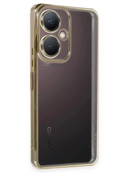 Newface Vivo Y27 Kılıf Razer Lensli Silikon - Gold ürün görseli 1