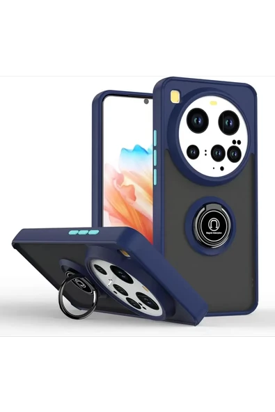 Newface Xiaomi Mi 15 Ultra Kılıf Montreal Yüzüklü Silikon Kapak - Lacivert ürün görseli 1