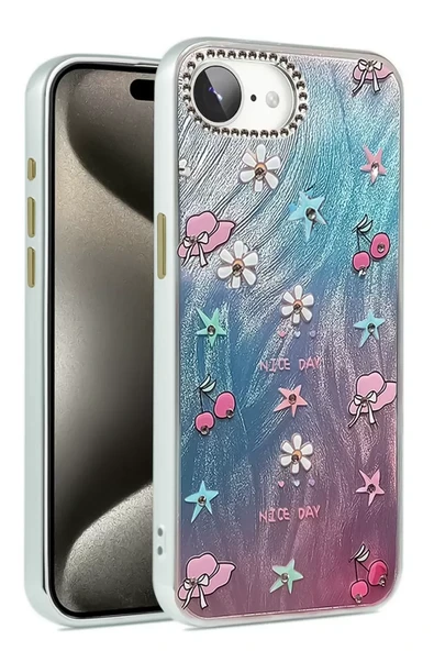 Newface Apple iPhone 16E Kılıf Blade Aynalı Desenli Kapak - Desen 4 ürün görseli 1