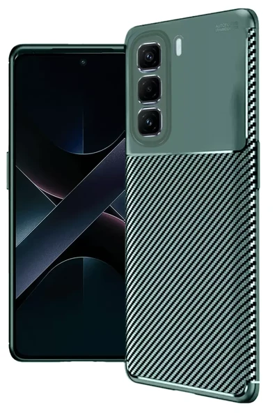 Newface İnfinix Hot 50 Pro Plus 4G Auto Focus Karbon Kapak - Koyu Yeşil ürün görseli 1