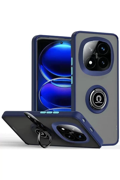 Newface Xiaomi Redmi Note 14 Pro Plus Kılıf Montreal Yüzüklü Silikon Kapak - Lacivert ürün görseli 1