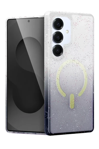 Newface Samsung Galaxy S25 Plus Pummel Shiny Magsafe Kapak - Siyah ürün görseli 1