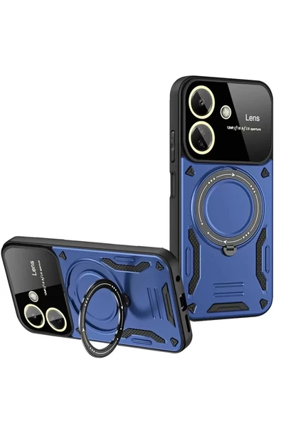 Newface Xiaomi Redmi 13C Kılıf Joy Lens Standlı Kapak - Lacivert ürün görseli 1