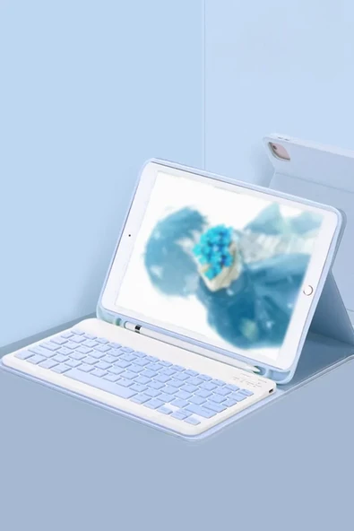 Newface Apple iPad Pro 11 (2024) Kılıf KC01 Smart Klavyeli Tablet Kılıfı - Açık Mavi ürün görseli 1
