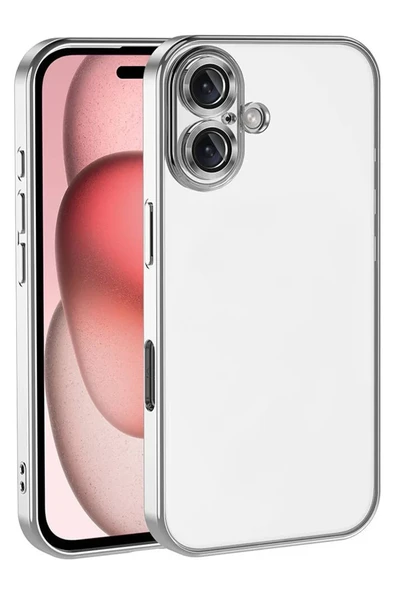 Newface Apple iPhone 17 Razer Lensli Silikon - Gümüş ürün görseli 1