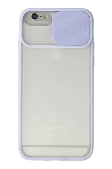 Newface Apple iPhone 6 Kılıf Palm Buzlu Kamera Sürgülü Silikon - Lila ürün görseli 1