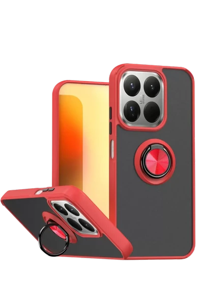 Newface Xiaomi Mi 15T Montreal Yüzüklü Silikon Kapak - Kırmızı ürün görseli 1