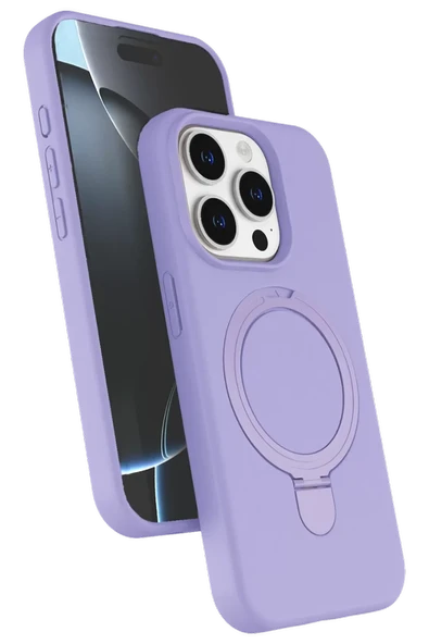 Newface Apple iPhone 14 Pro Max Regal Magsafe Standlı Kapak - Lila ürün görseli 1