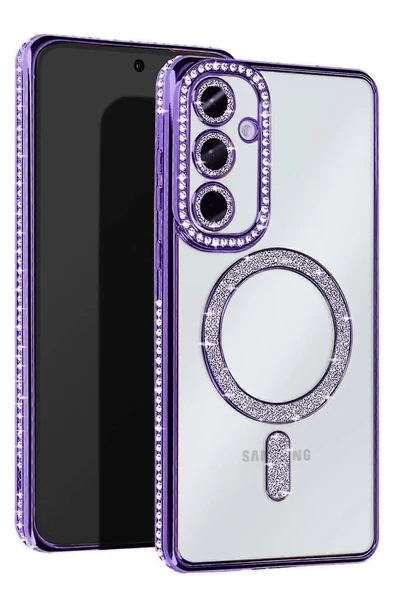 Newface Samsung Galaxy A56 Joke Simli Magneticsafe Kılıf - Derin Mor ürün görseli 1