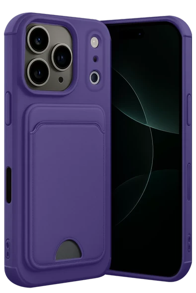 Newface Apple iPhone 17 Pro Kelvin Kartvizitli Silikon - Derin Mor ürün görseli 1