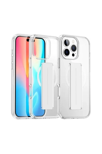 Joko Apple iPhone 16 Pro Kılıf Alfa Magsafe Standlı Kapak - Şeffaf ürün görseli 1