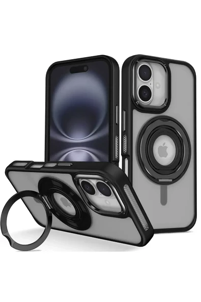 Joko Apple iPhone 16 Banza Magsafe Standlı Kapak - Siyah ürün görseli 1