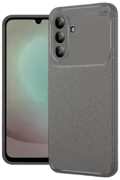 Newface Samsung Galaxy A56 Kılıf Auto Focus Karbon Kapak - Gri ürün görseli 1