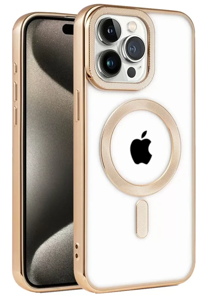 Newface Apple iPhone 14 Pro Kılıf Kronos Magsafe Kapak - Gold ürün görseli 1