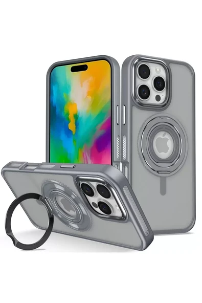 Joko Apple iPhone 16 Pro Banza Magsafe Standlı Kapak - Titan Gri ürün görseli 1