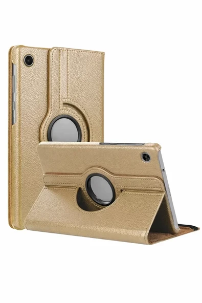 Newface Samsung Galaxy Tab A11 360 Tablet Deri Kılıf - Gold ürün görseli 1