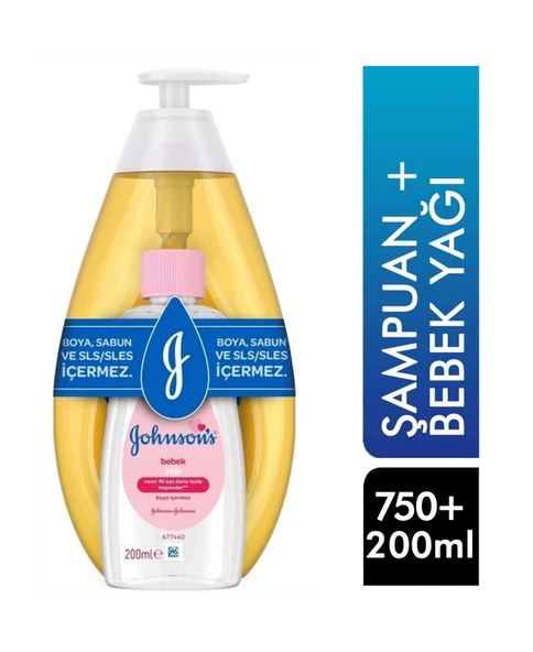 Johnson's Baby Gold Şampuan 750 ml + Bebek Yağı 200 ml ürün görseli 1