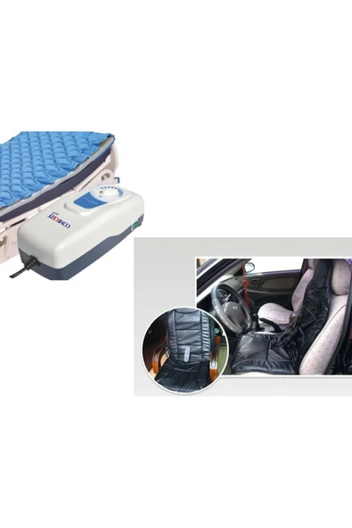 MEDİKALCİM Bası Yarası Olan Hastalar İçin Havalı Yatak + Isıtmalı Masaj Minderi HEDİYE Comfort Plus ürün görseli 1