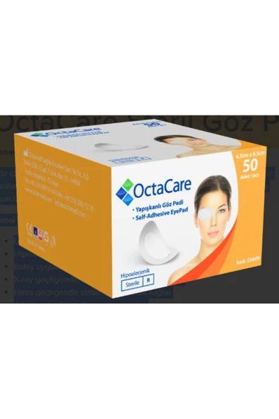 MEDİKALCİM OctaCare Steril Göz Pedi 6,5 cm x 9,5 cm 50 Adet ürün görseli 1