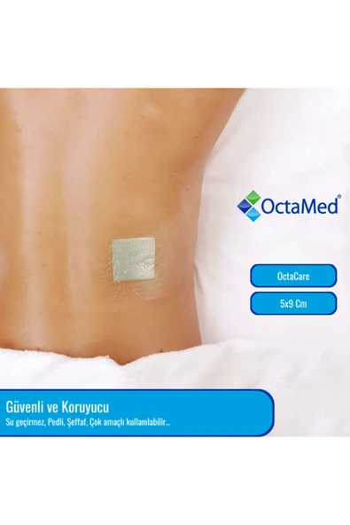 MEDİKALCİM Su Geçirmez Şeffaf Pu Film Yara Örtüsü Dövme Örtüsü Octamed 5cmx9cm (10 LU PAKET) ürün görseli 1