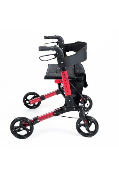 MEDİKALCİM Comfort Plus DM-9102 Kırmızı Lüx Alüminyum Rolatör ürün görseli 1
