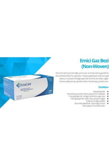 MEDİKALCİM OctaCare Steril Emici Gaz Bezi 10cm x 10cm 150 Adet ürün görseli 1
