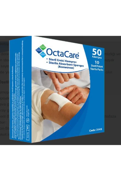 MEDİKALCİM OctaCare Steril Emici Kompres (Non-Wowen) 7,5cm x 7,5cm 50 Adet ürün görseli 1