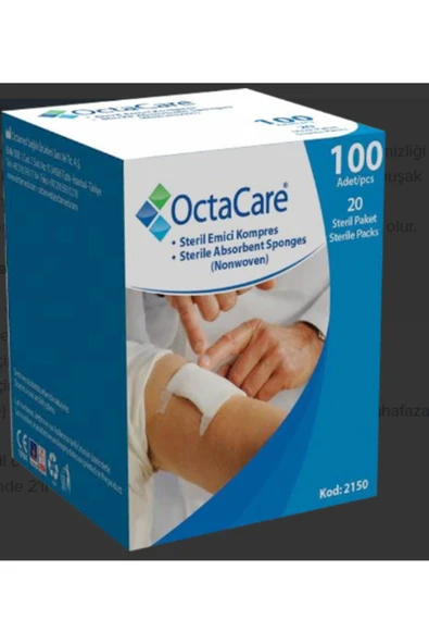 MEDİKALCİM (10 paket) OctaCare Steril Emici Kompres (Non-Wowen) 7,5cm x 7,5cm 100 Adet ürün görseli 1