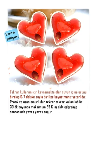 SevdePet 4 Adet Sihirli Isıtıcı Jel Cep Soba Isıtıcı Kalp Şekilli El Cep Isıtma ürün görseli 1