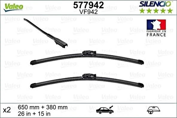 Renault Captur (2012 Yılında Çıkan Kasa) Silecek Süpürgesi Ön Takım Aerotwın Seti - [ 650 - 360 Mm ] (Oem No: 288907630R ürün görseli 1