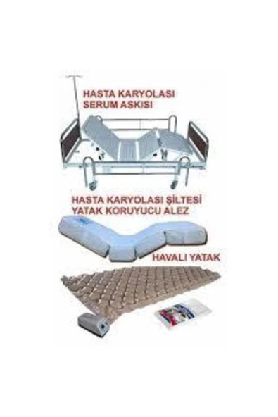 MEDİKALCİM 2 Motorlu Hasta Yatağı+Havalı Şişme Yatak+Alez Emek Hasta Yatakları ürün görseli 1