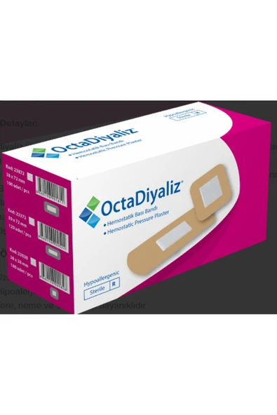 MEDİKALCİM OctaDiyaliz Hemostatik Bası Bandı 38 mm x 72 mm 100 Adet ürün görseli 1