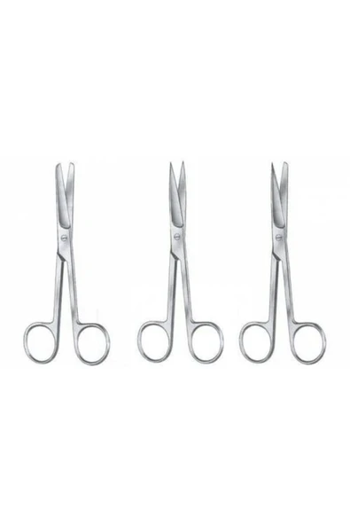 MEDİKALCİM Cerrahi Makas 14,5 cm Küt / Küt tungsten 3 parça ürün görseli 1