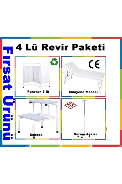 MEDİKALCİM Muayene Masası Paravan Eskoba Serum Askısı ürün görseli 1