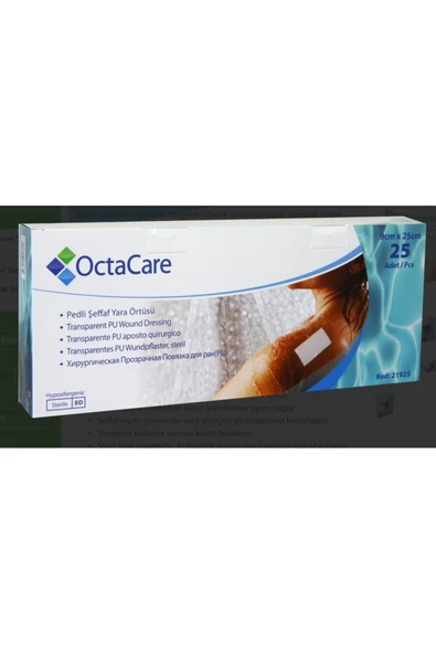 MEDİKALCİM Su Geçirmez Şeffaf Pu Film Yara Örtüsü 9 cm x 25 cm (Sezeryan Bandı) - 10 ADET ürün görseli 1