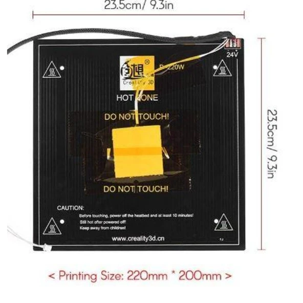 MK3 Isıtıcı Tabla 214*214mm | 120W Prusa İ3 3D Yazıcı Uyumlu ürün görseli 1