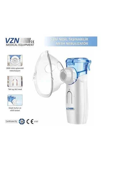 MEDİKALCİM Vzn Yeni Nesil Şarj Edilebilir Tasinilabilir Mesh Nebulizator Cihazı ürün görseli 1