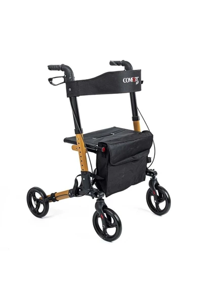 MEDİKALCİM Comfort Plus DM-9102 Kahverengi Lüx Alüminyum Rolatör ürün görseli 1