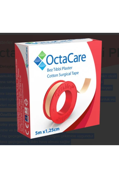 MEDİKALCİM OctaCare Bez Tıbbi Plaster 5 m x 1,25 cm 1 Adet ürün görseli 1